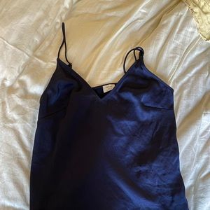 Wilfred Navy blue silk tank top